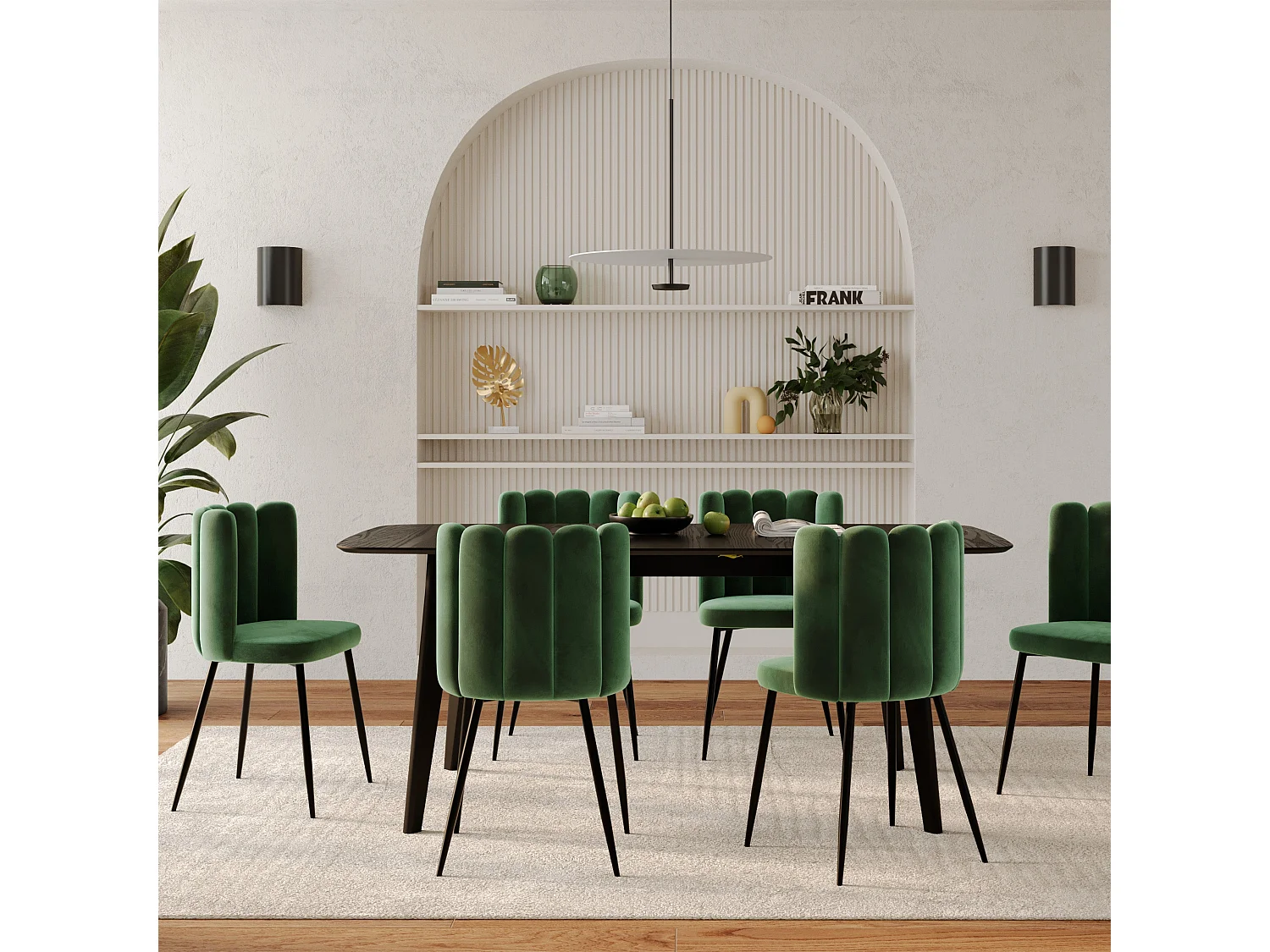 Table rectangulaire 4/6 personnes extensible en bois noir 150/180 cm - Oman