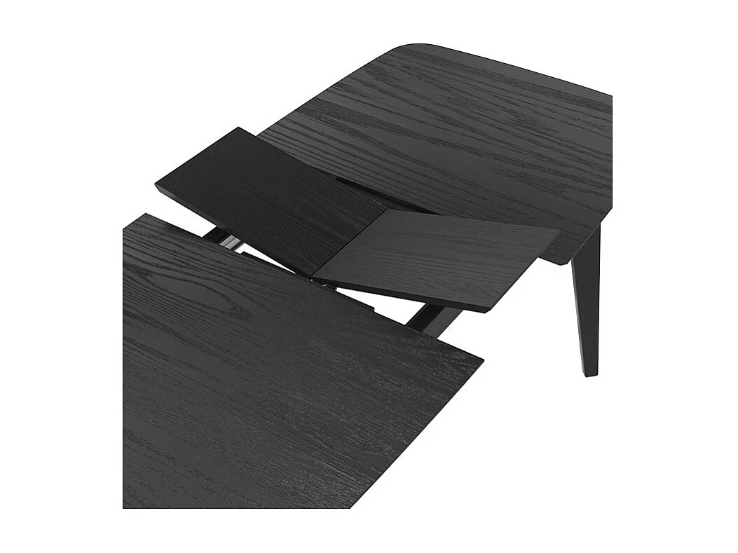 Table rectangulaire 4/6 personnes extensible en bois noir 150/180 cm - Oman