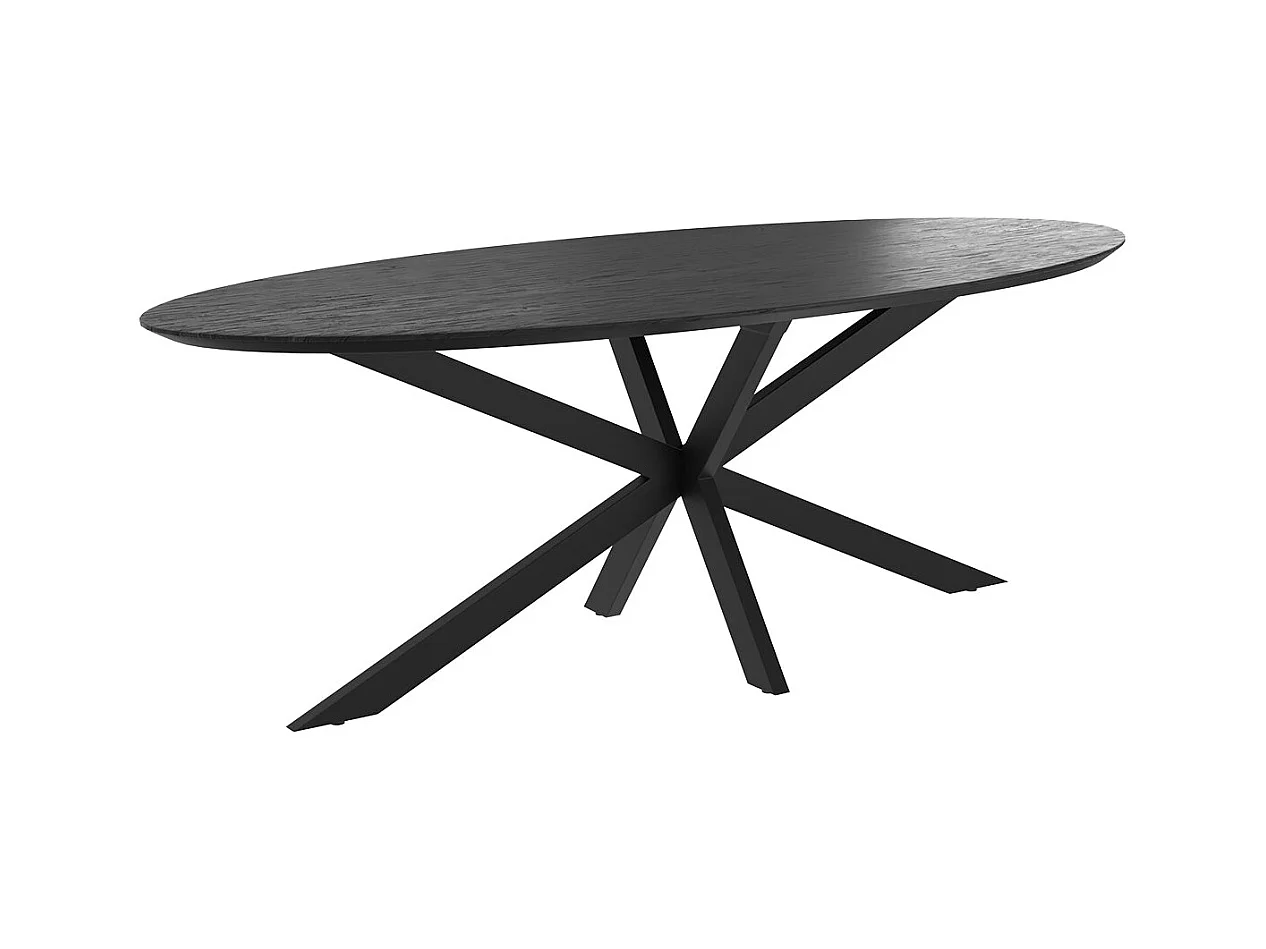 Mesa ovalada 6-8 personas en madera negra 220 cm - Sparo