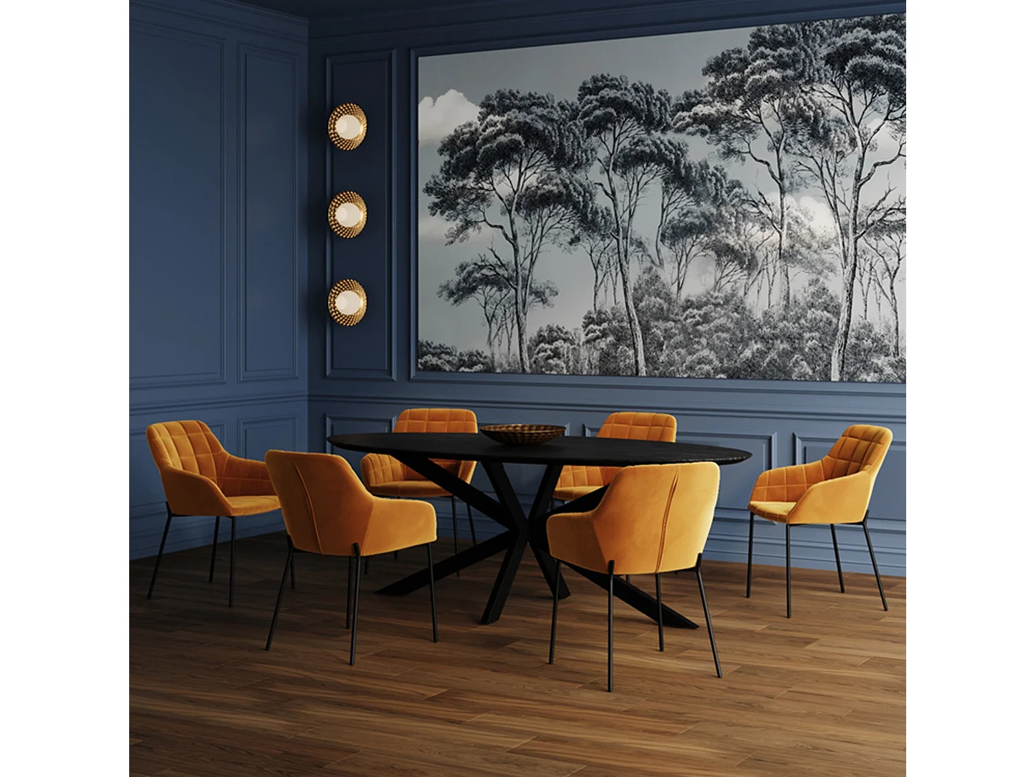 Table ovale 8 personnes en bois de teck recyclé noir 220 cm - Sparo