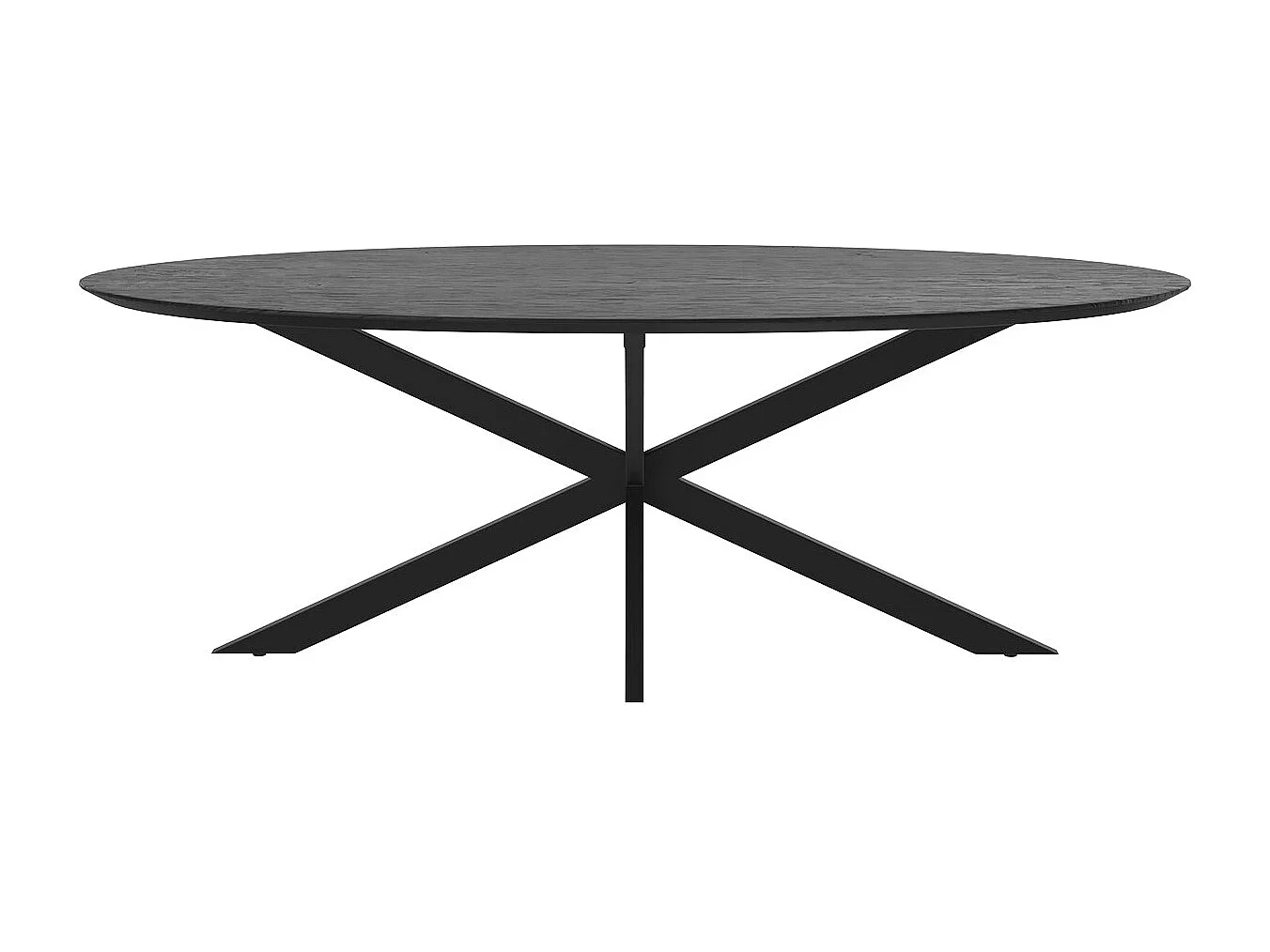 Table ovale 8 personnes en bois de teck recyclé noir 220 cm - Sparo