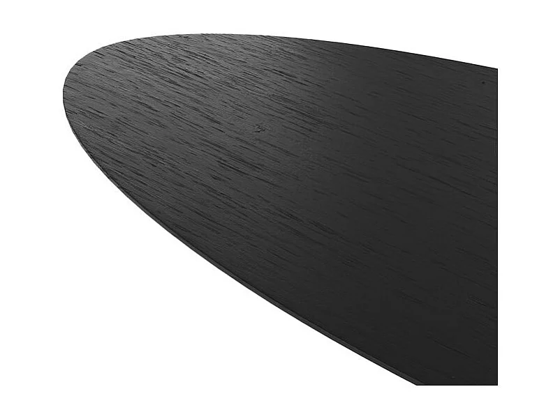 Table ovale 8 personnes en bois de teck recyclé noir 220 cm - Sparo