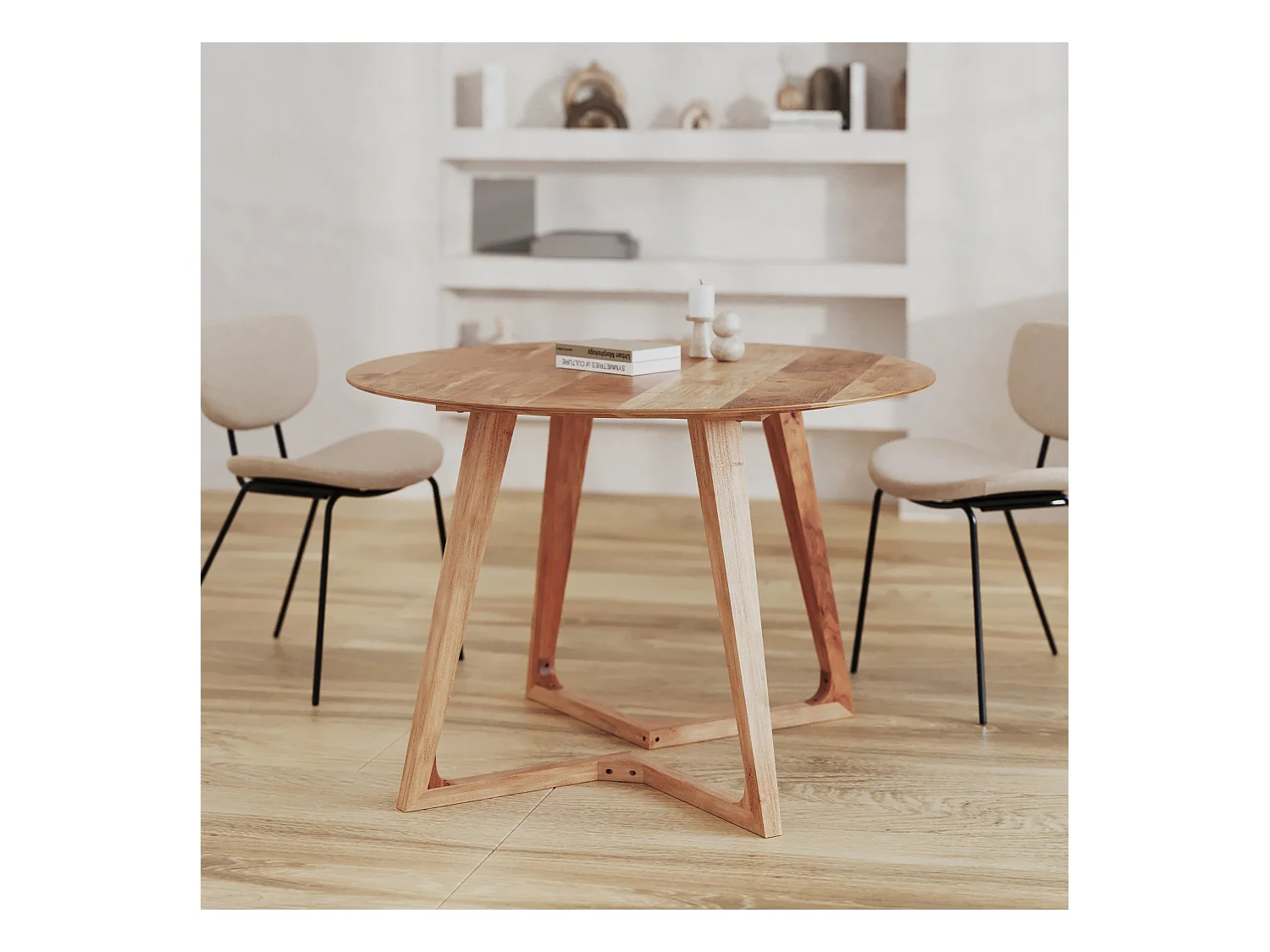 Tavolo rotondo in legno di acacia 4 persone 115 cm - Iguana