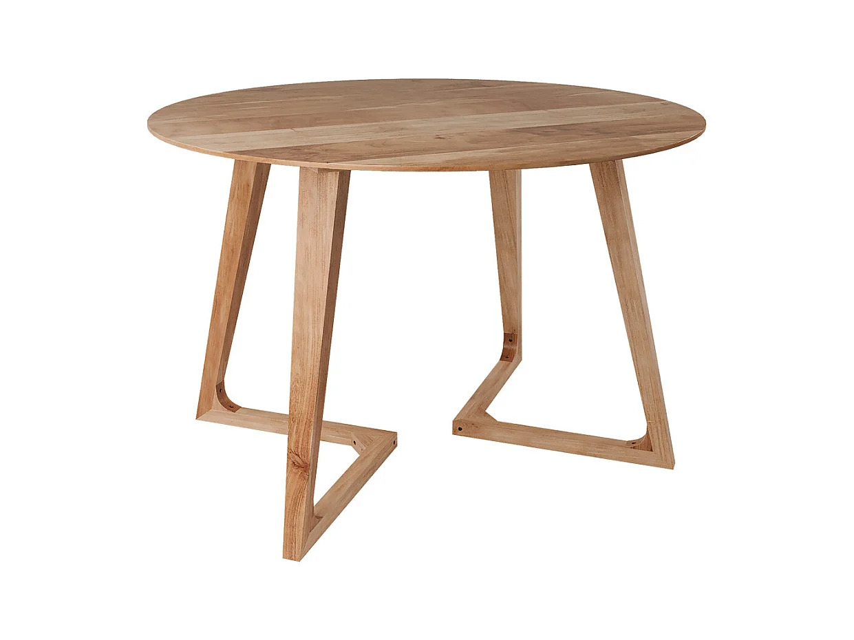 Mesa redonda para 4 personas en madera de acacia 115 cm - Iguana