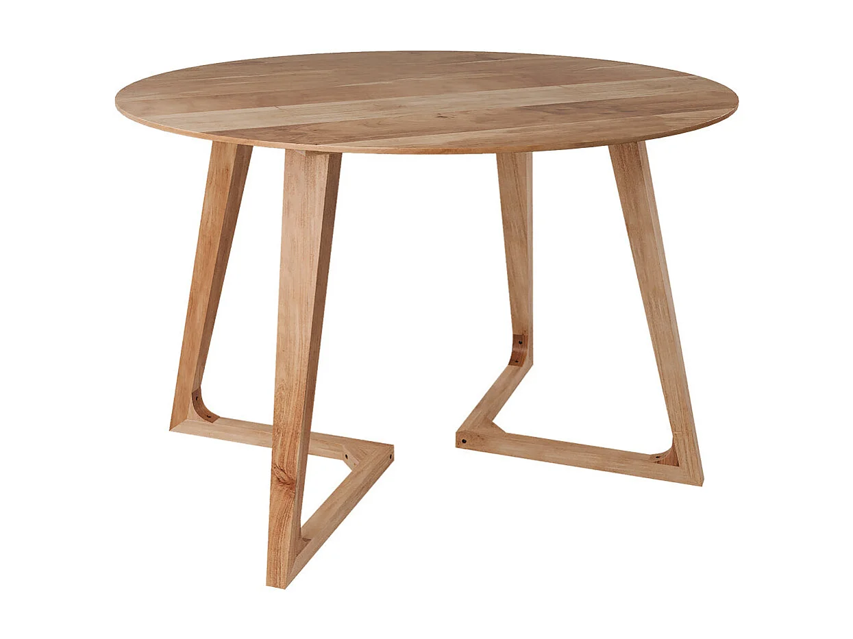 Table ronde 4 personnes en bois d'acacia D115 cm - Iguana