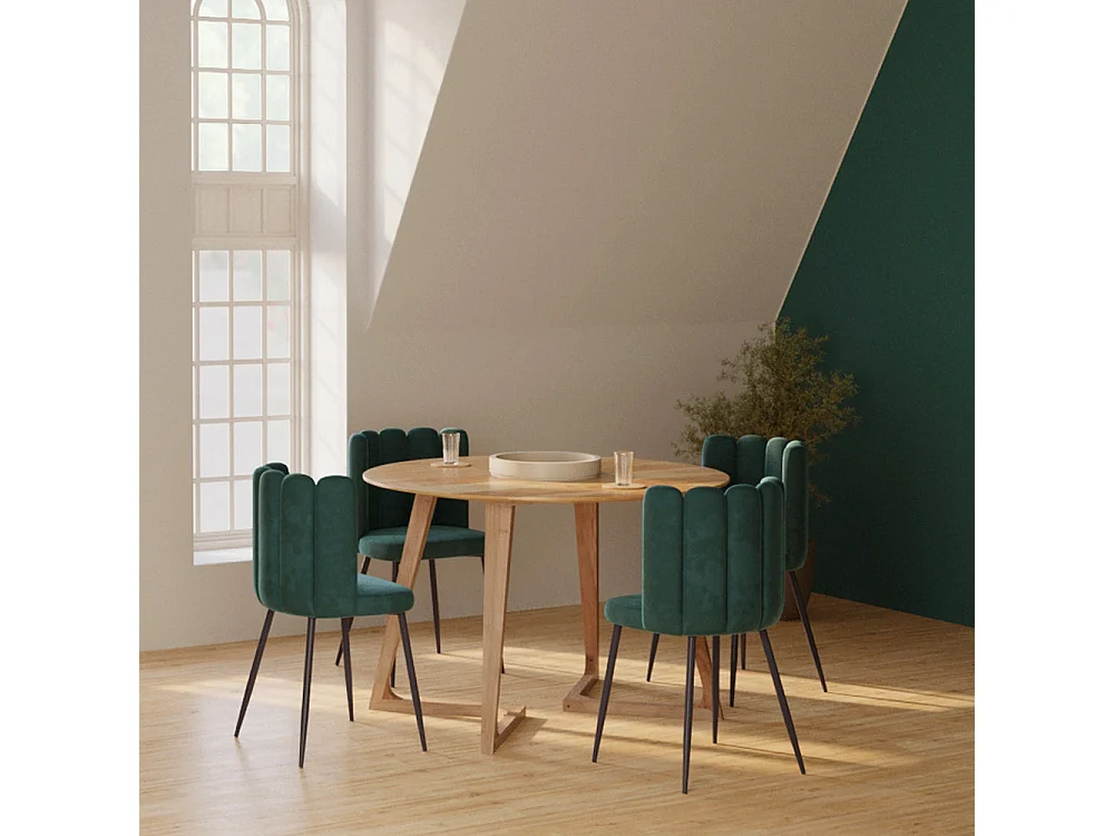 Table ronde 4 personnes en bois d'acacia D115 cm - Iguana