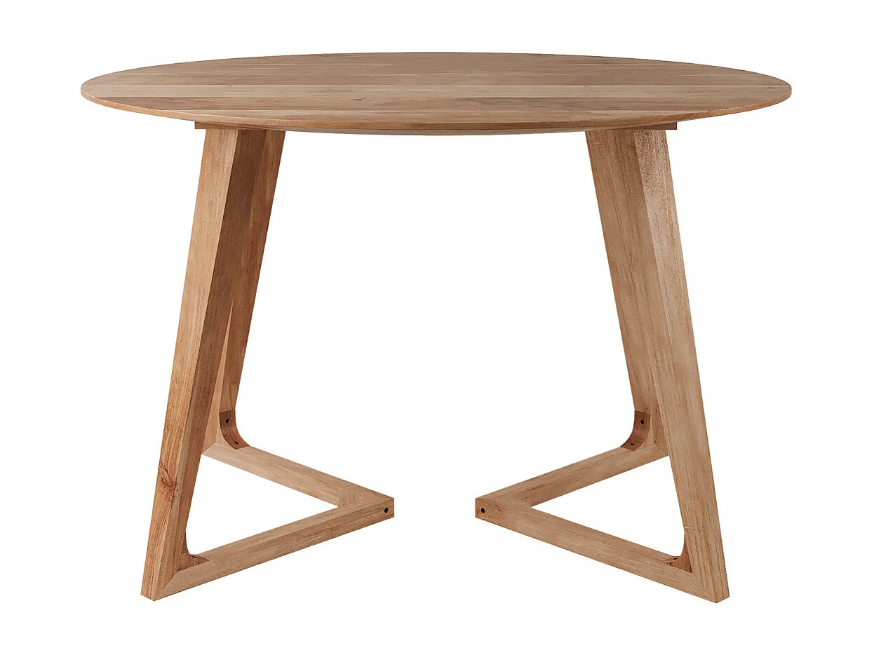 Table ronde 4 personnes en bois d'acacia D115 cm - Iguana