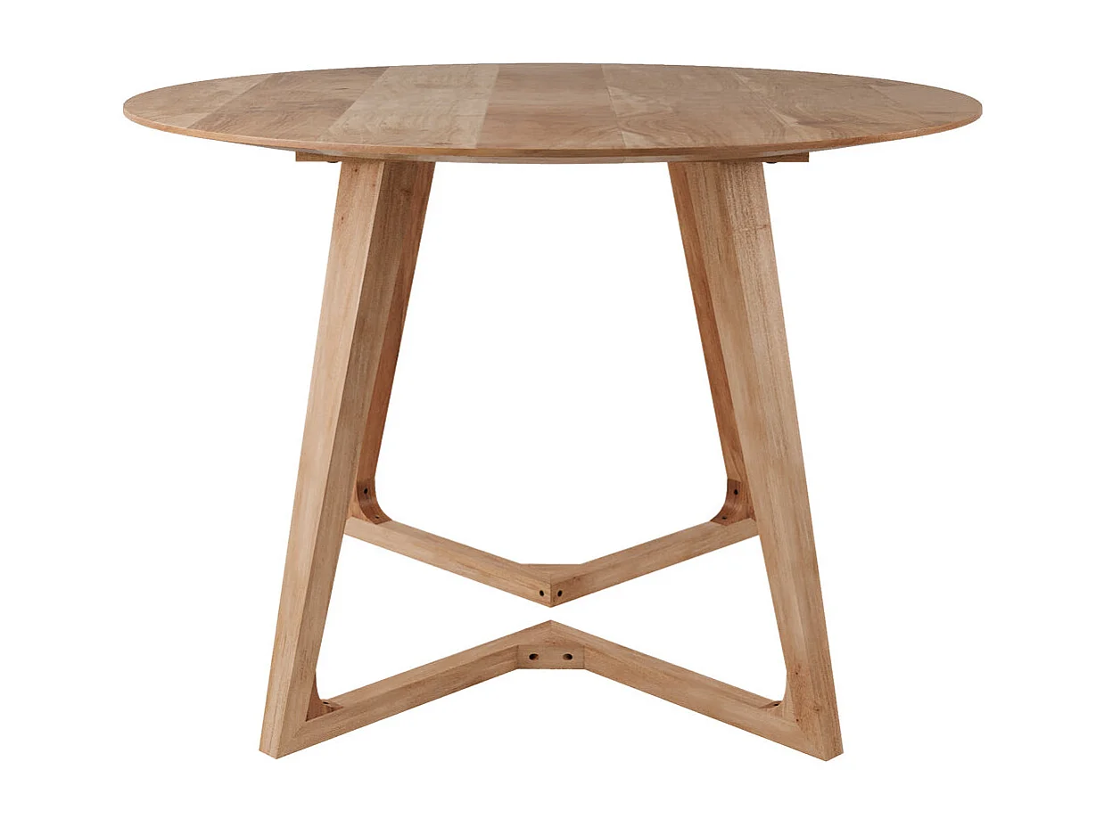 Table ronde 4 personnes en bois d'acacia D115 cm - Iguana