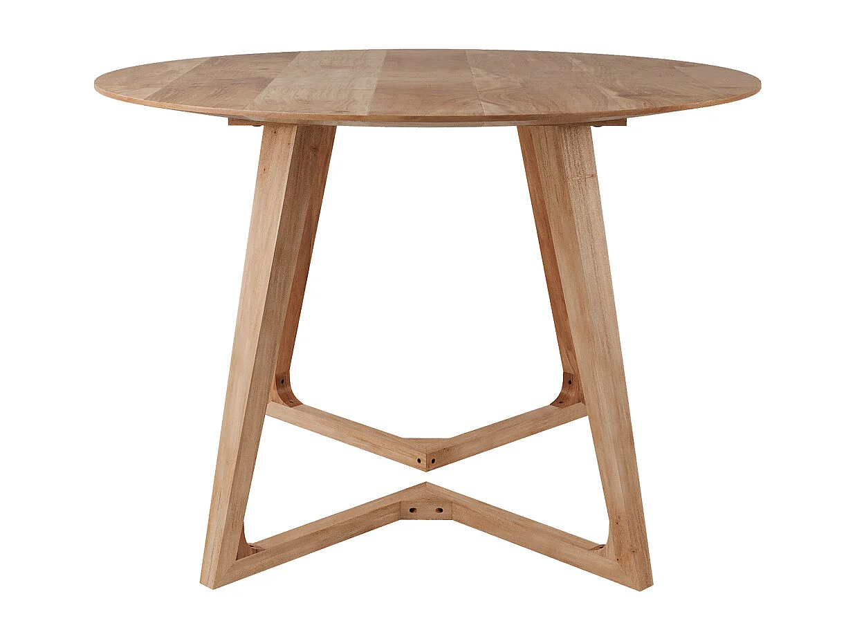 Table ronde 4 personnes en bois d'acacia D115 cm - Iguana