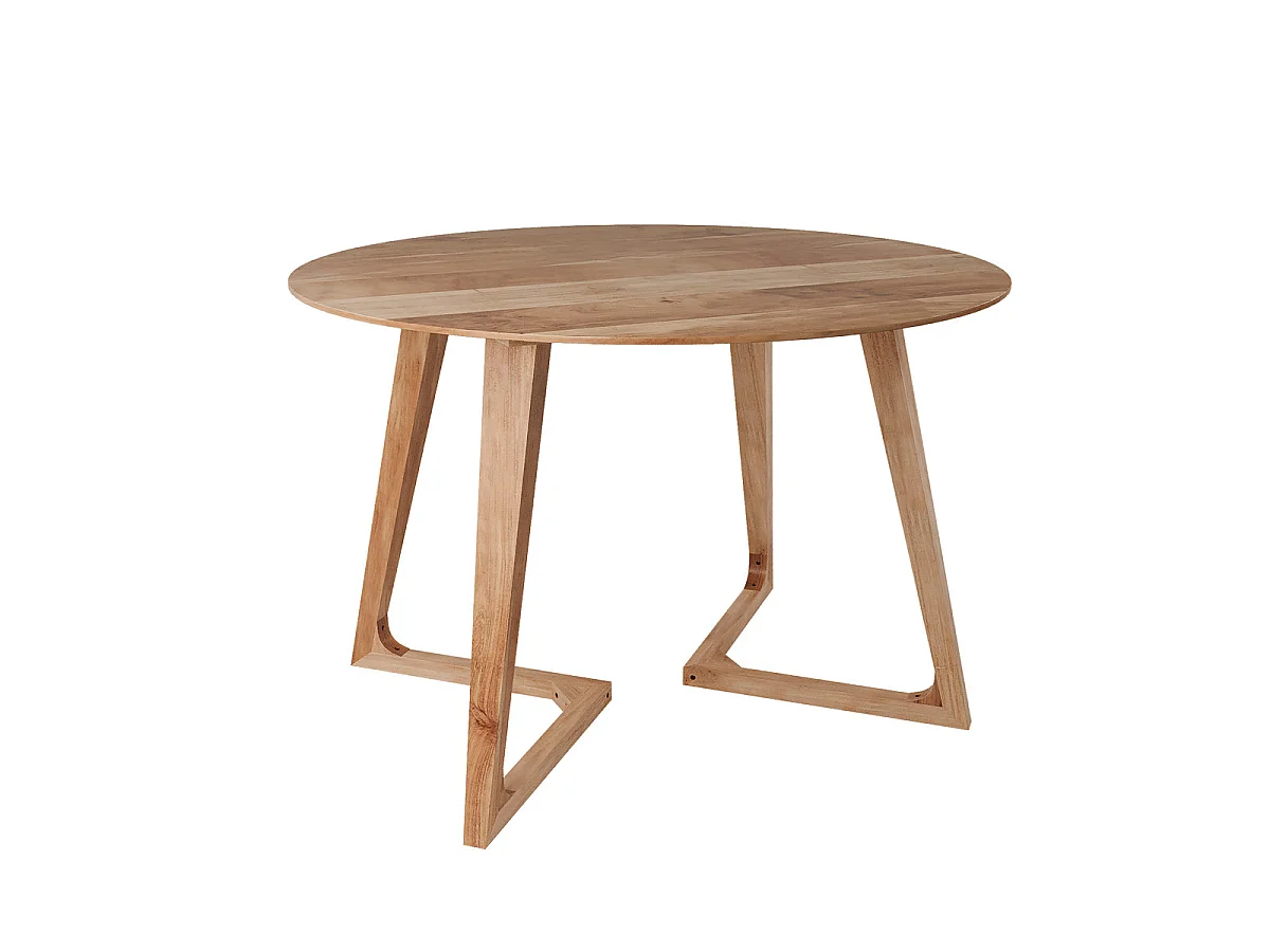 Table ronde 4 personnes en bois d'acacia D115 cm - Iguana