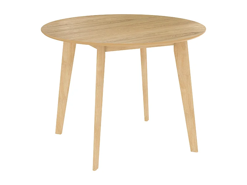 Table ronde 4 personnes en bois clair D100 cm - Réno