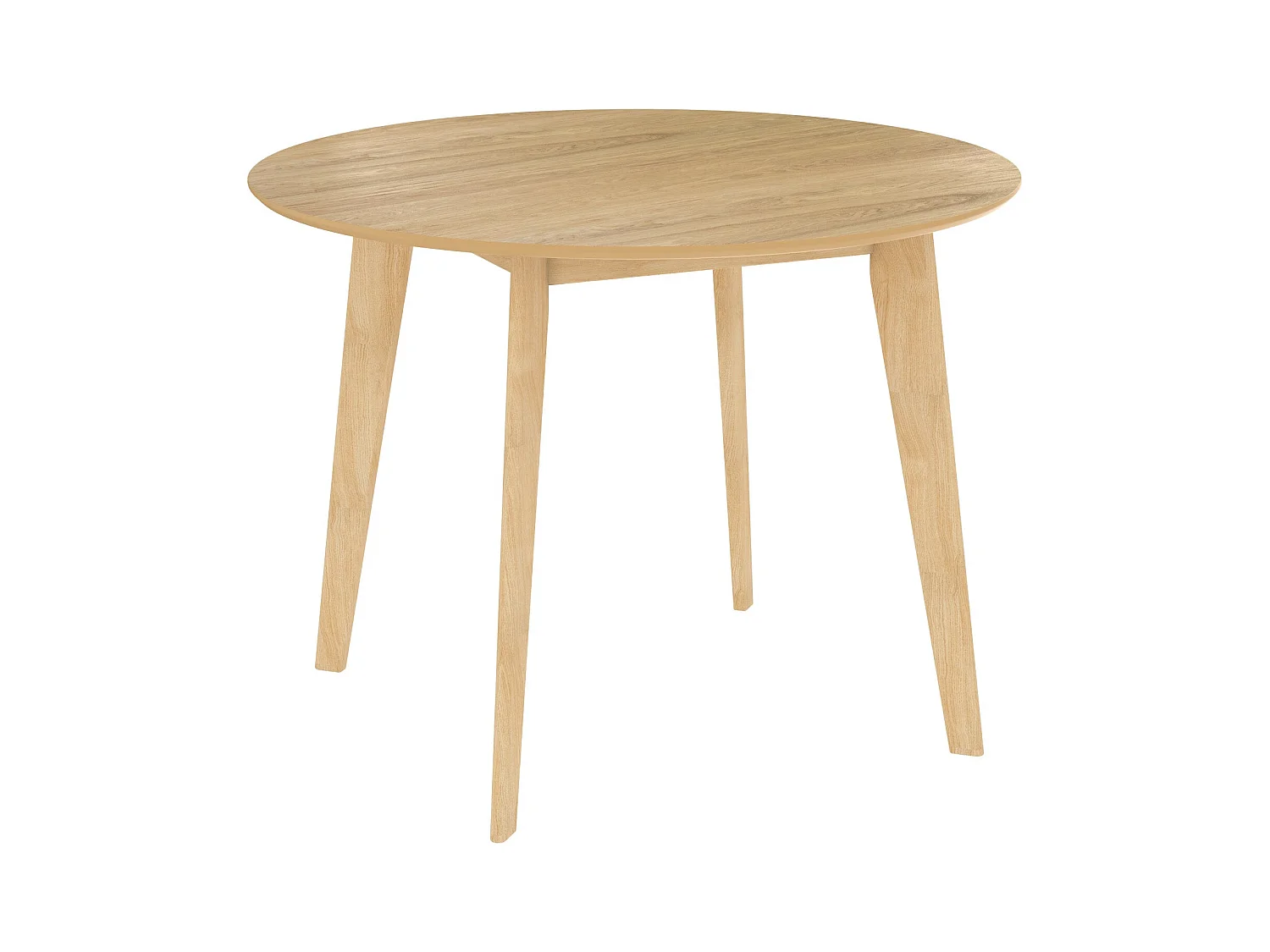 Mesa de comedor redonda de madera clara, 4 personas - Réno