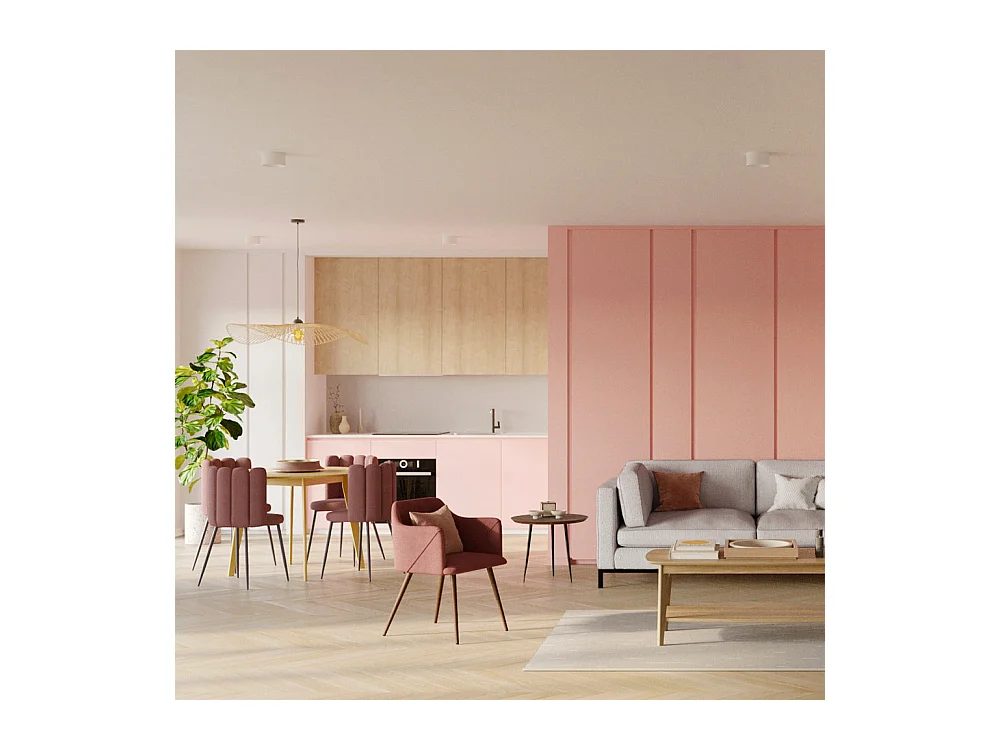 Mesa de comedor redonda de madera clara, 4 personas - Réno