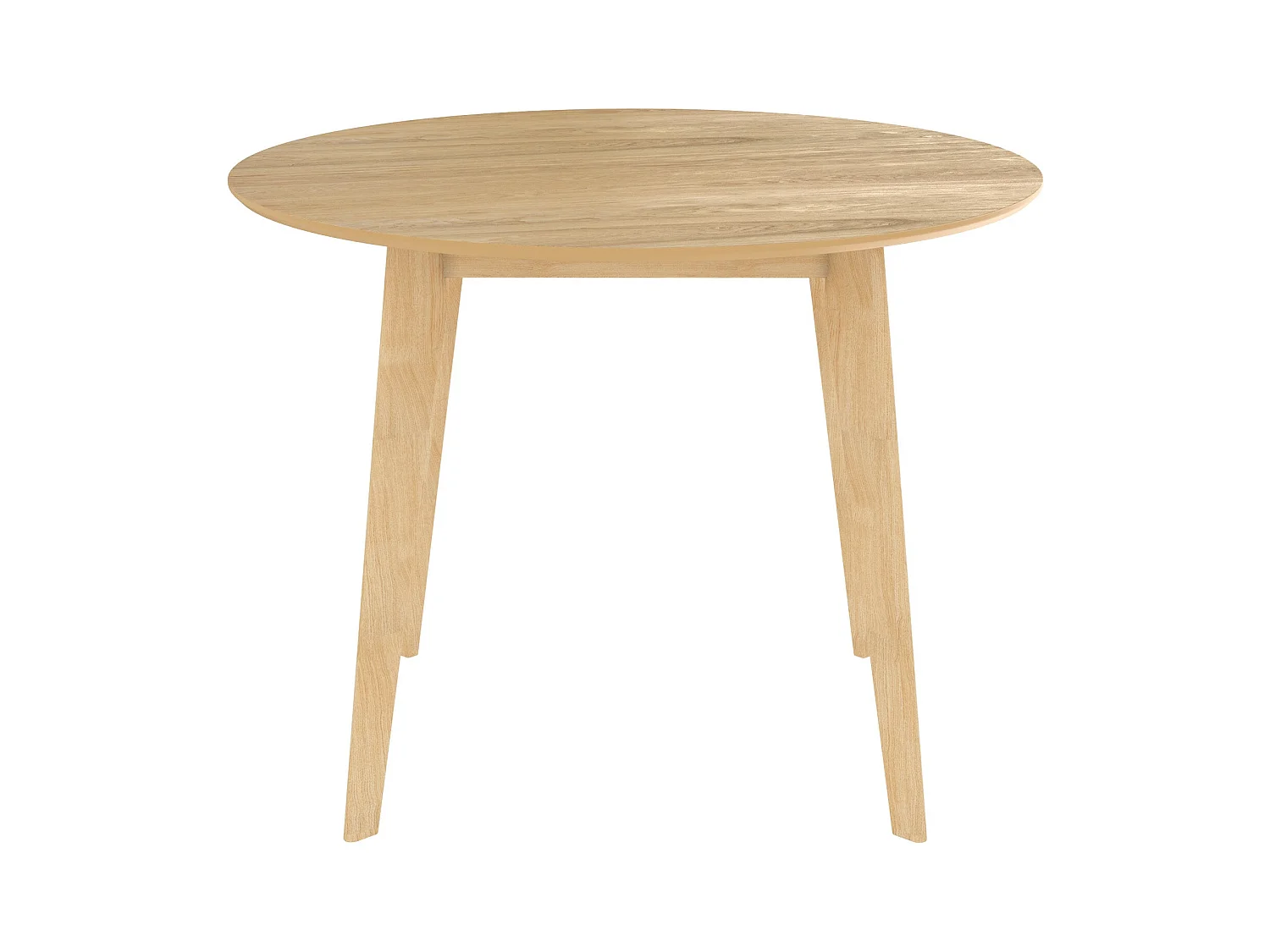 Mesa de comedor redonda de madera clara, 4 personas - Réno