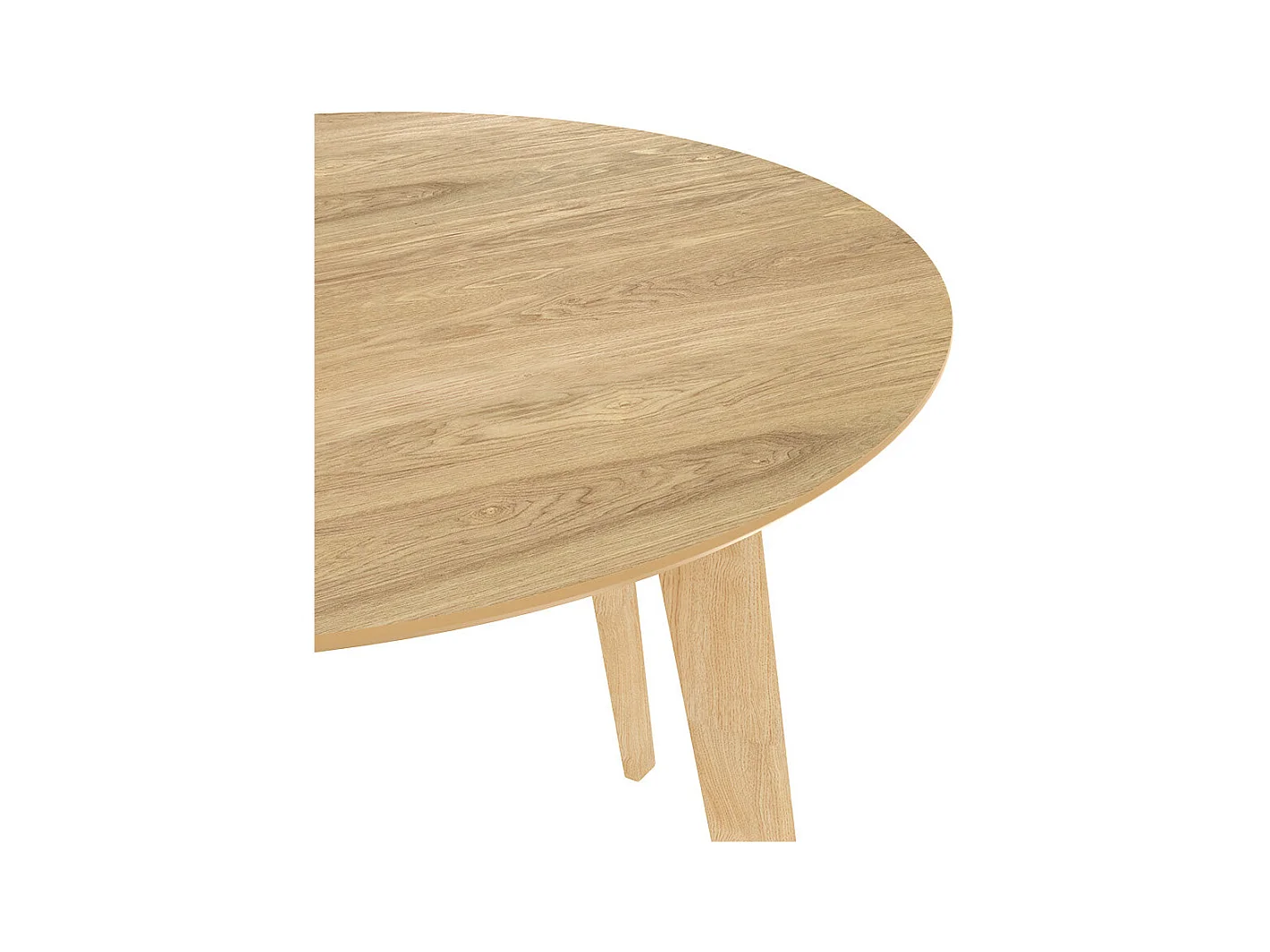 Mesa de comedor redonda de madera clara, 4 personas - Réno