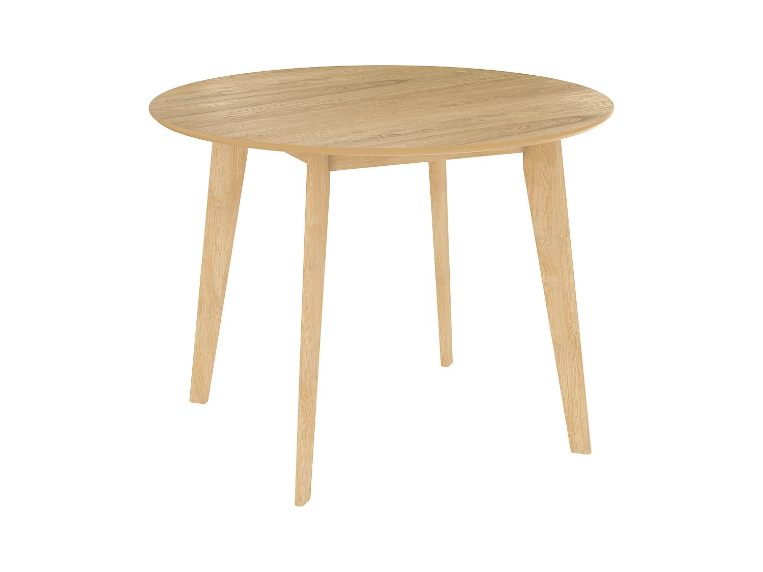 Table ronde 4 personnes en bois clair D100 cm - Réno