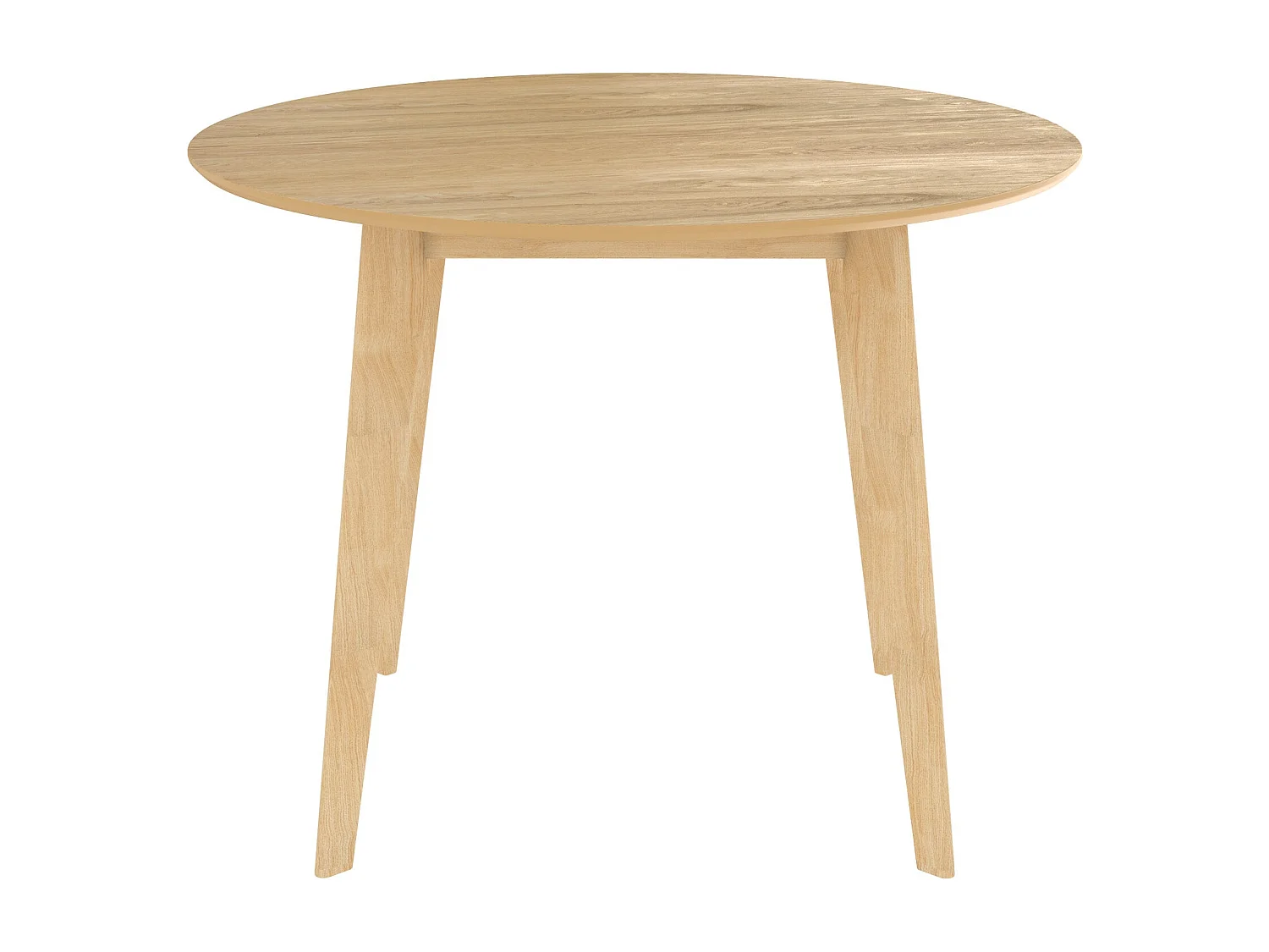 Mesa de comedor redonda de madera clara, 4 personas - Réno
