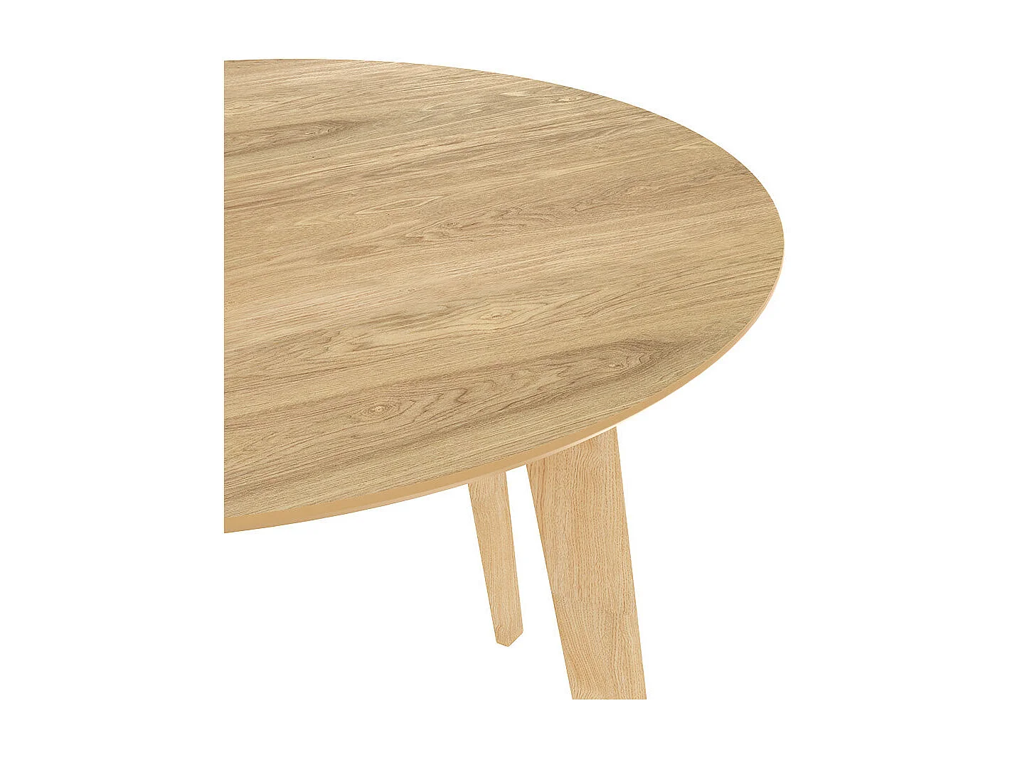 Mesa de comedor redonda de madera clara, 4 personas - Réno