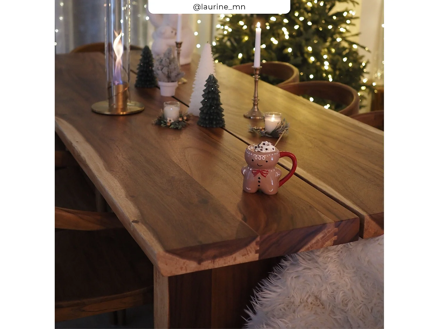 Mesa rectangular para 10 personas en madera de suar 240 cm - Tanah