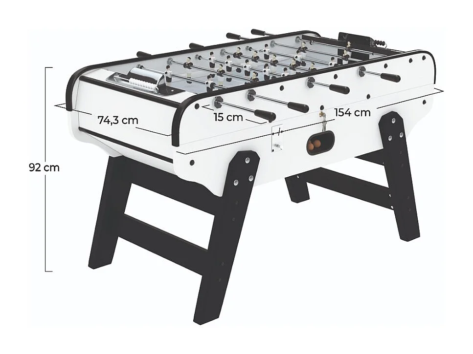 Baby foot blanc avec monnayeur - Bistrot