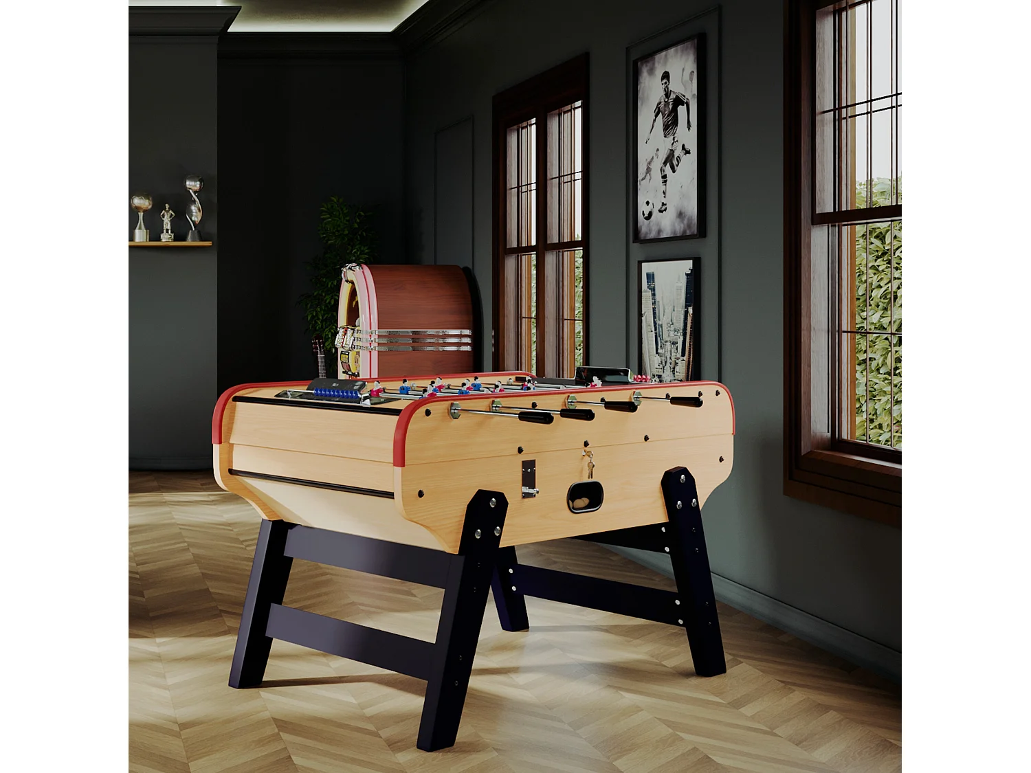 Tavolo biliardino legno chiaro con gettoniera - Bistrot