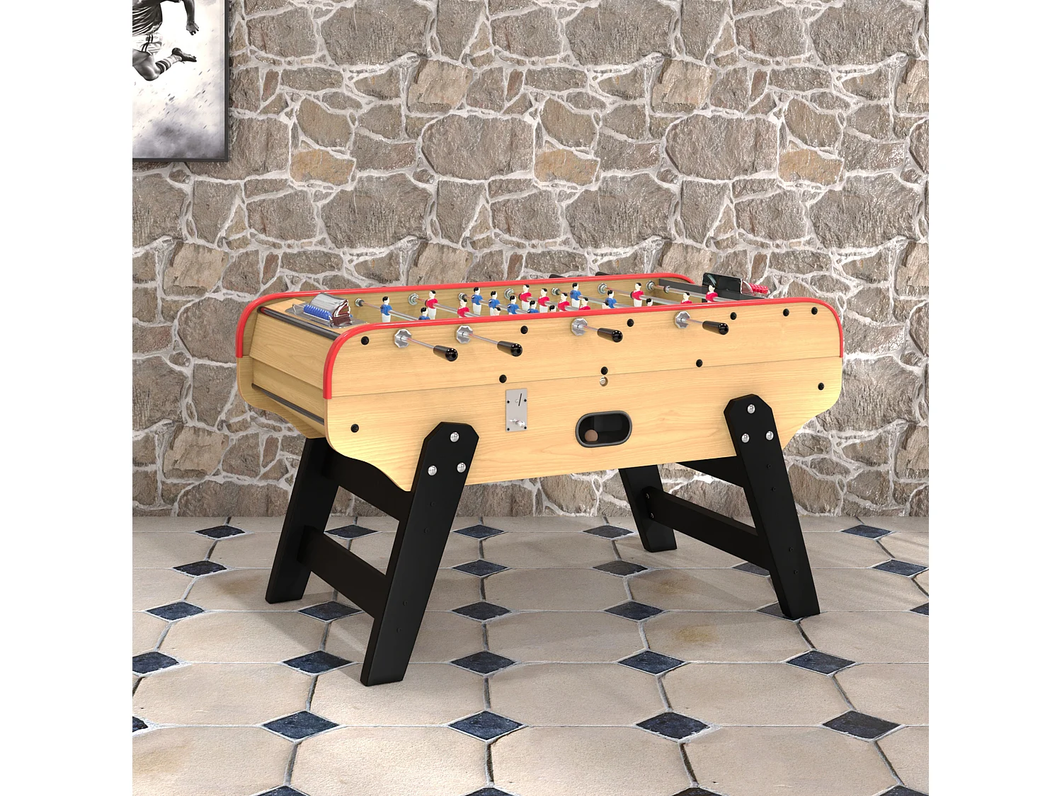 Tavolo biliardino legno chiaro con gettoniera - Bistrot