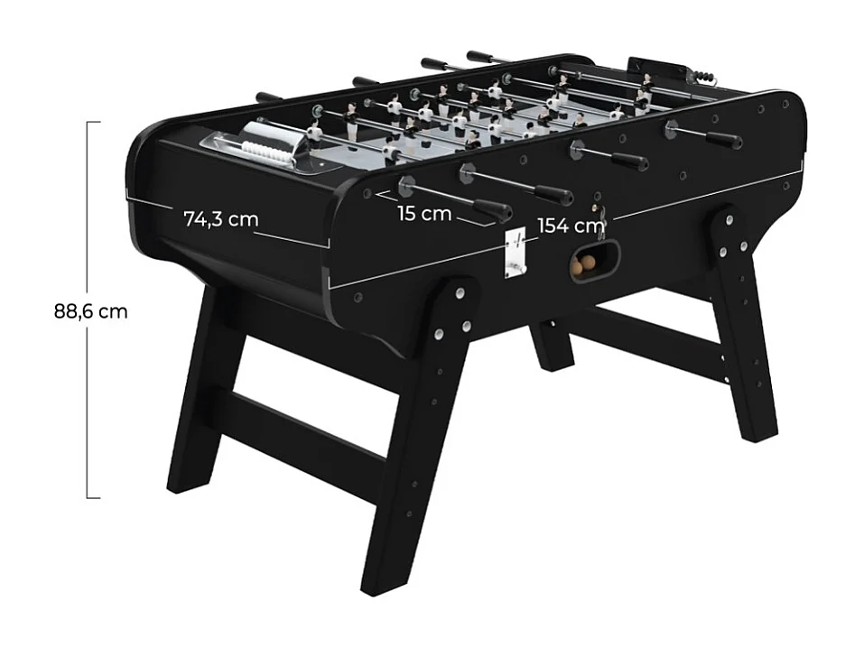 Tavolo biliardino nero con gettoniera - Bistrot