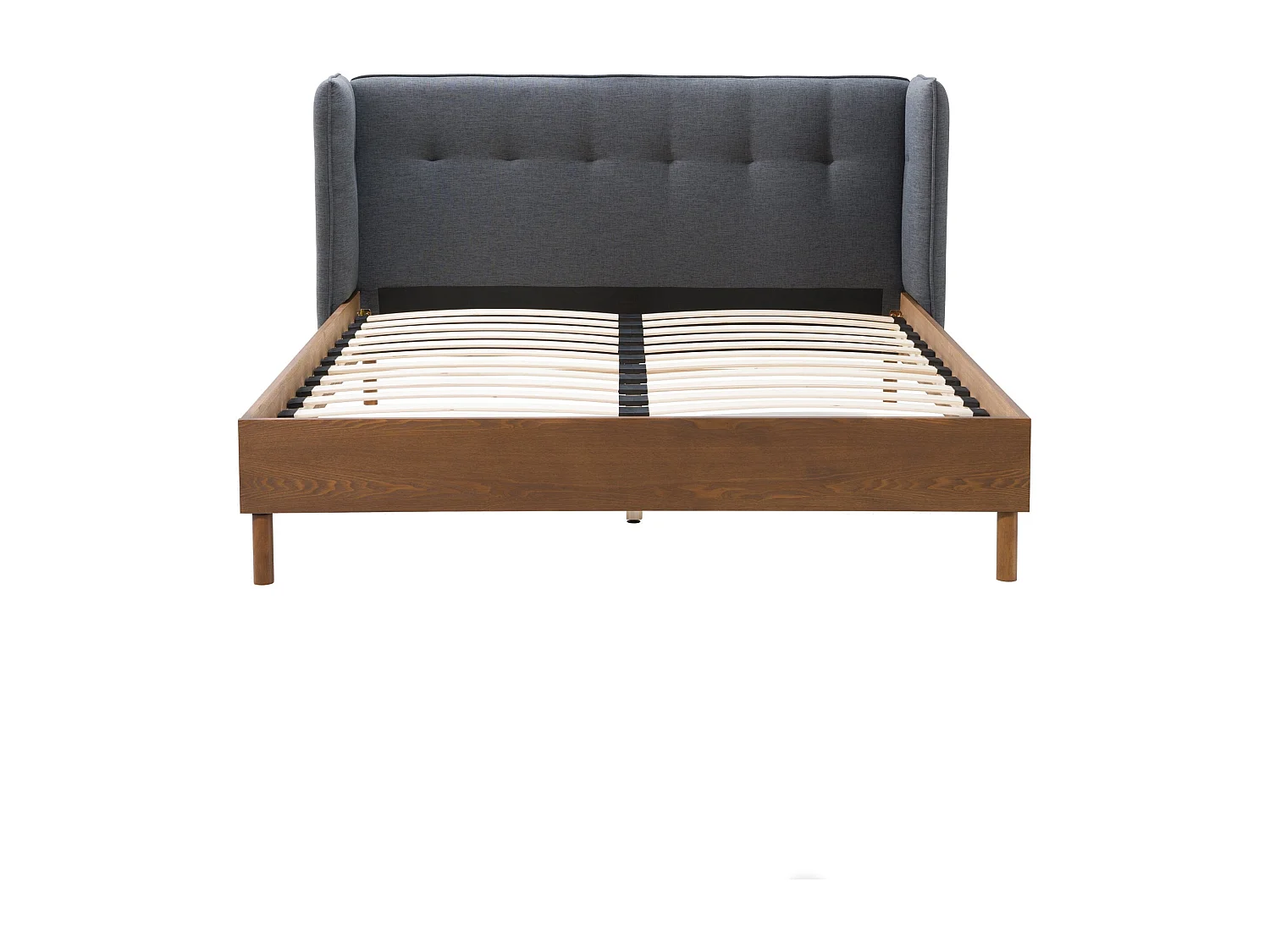 Lit double 160x200 cm en tissu gris foncé - Loco