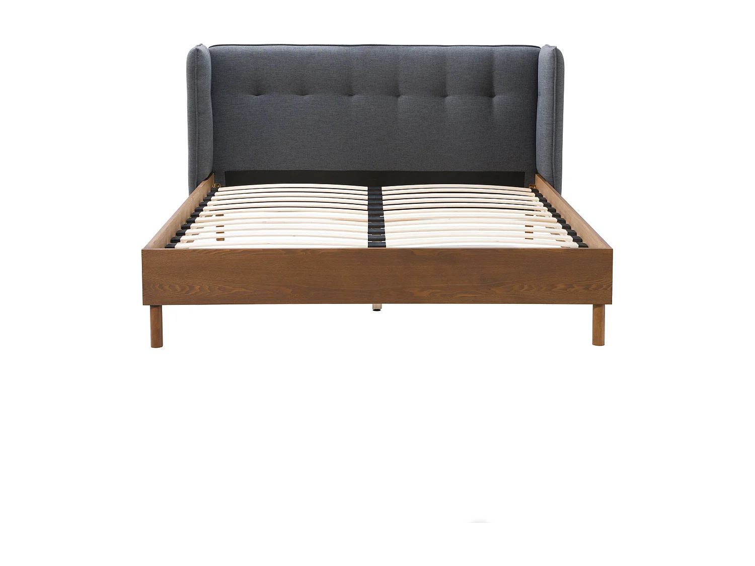 Lit double 160x200 cm en tissu gris foncé - Loco