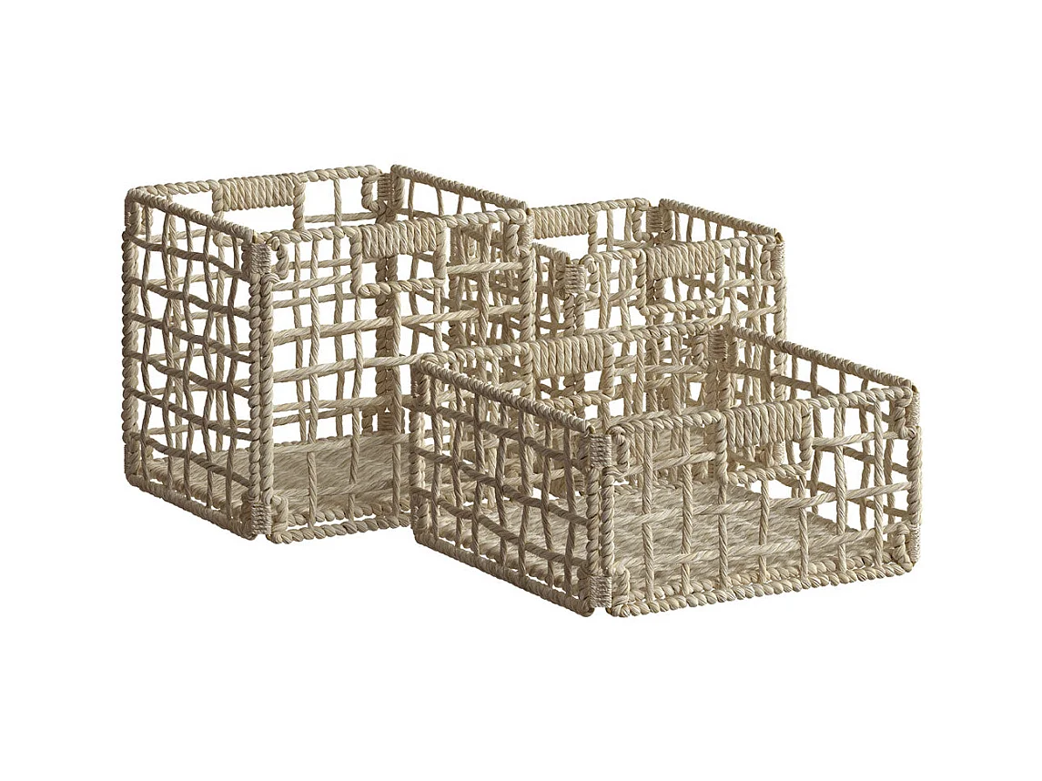 Lote de 3 cestas de fibra natural - Janice