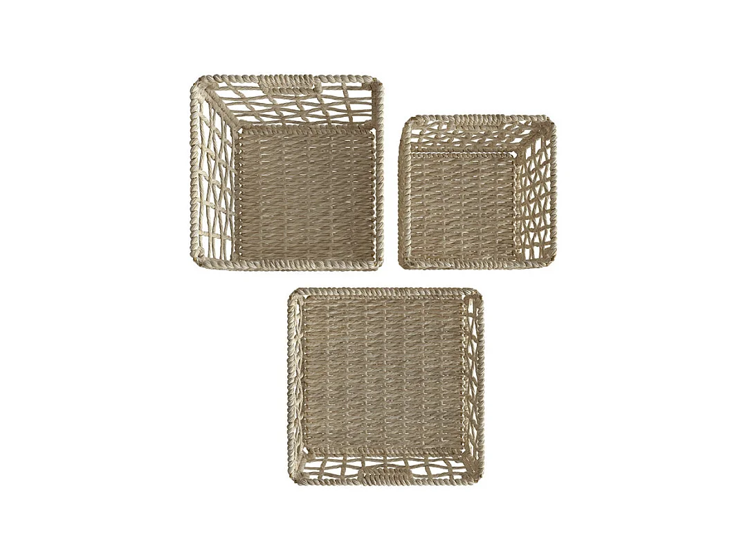 Lote de 3 cestas de fibra natural - Janice