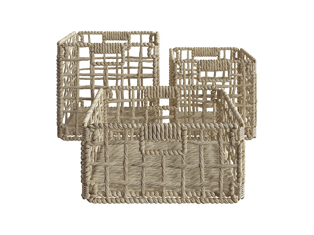 Lote de 3 cestas de fibra natural - Janice