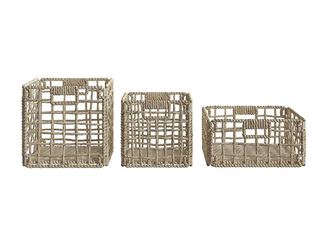 Set di 3 cestini in fibra naturale - Janice