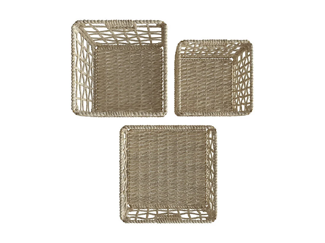 Set di 3 cestini in fibra naturale - Janice