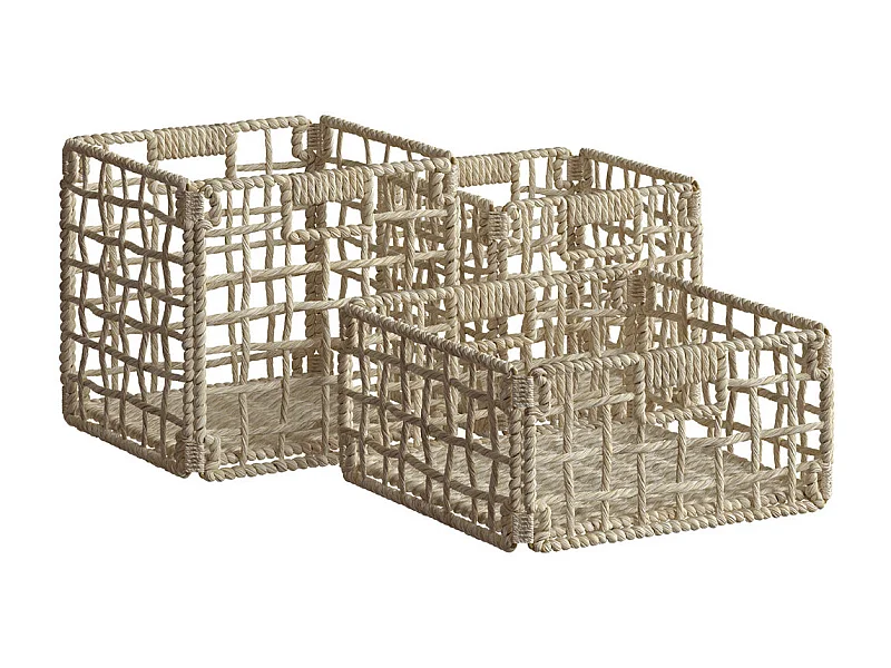 Set de 3 paniers en fibres naturelles - Janice