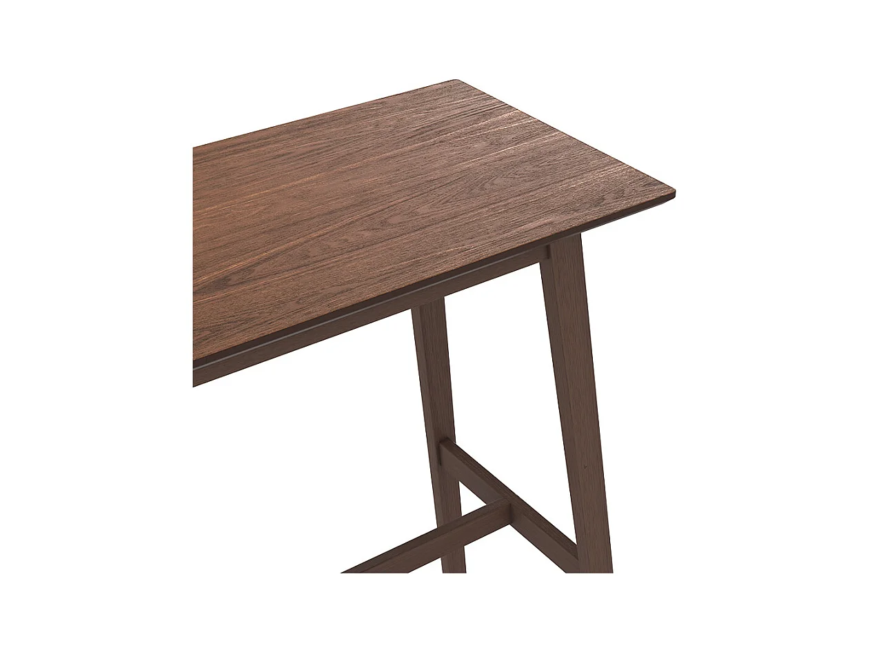 Table de bar rectangulaire 4 personnes en bois foncé 120 cm - Buvette