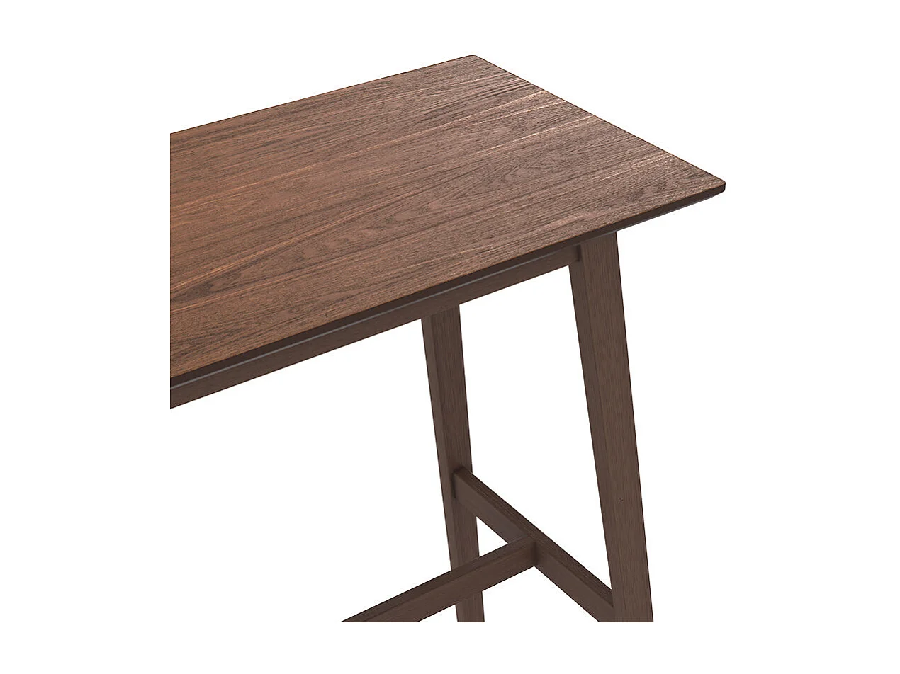 Table de bar rectangulaire 4 personnes en bois foncé 120 cm - Buvette