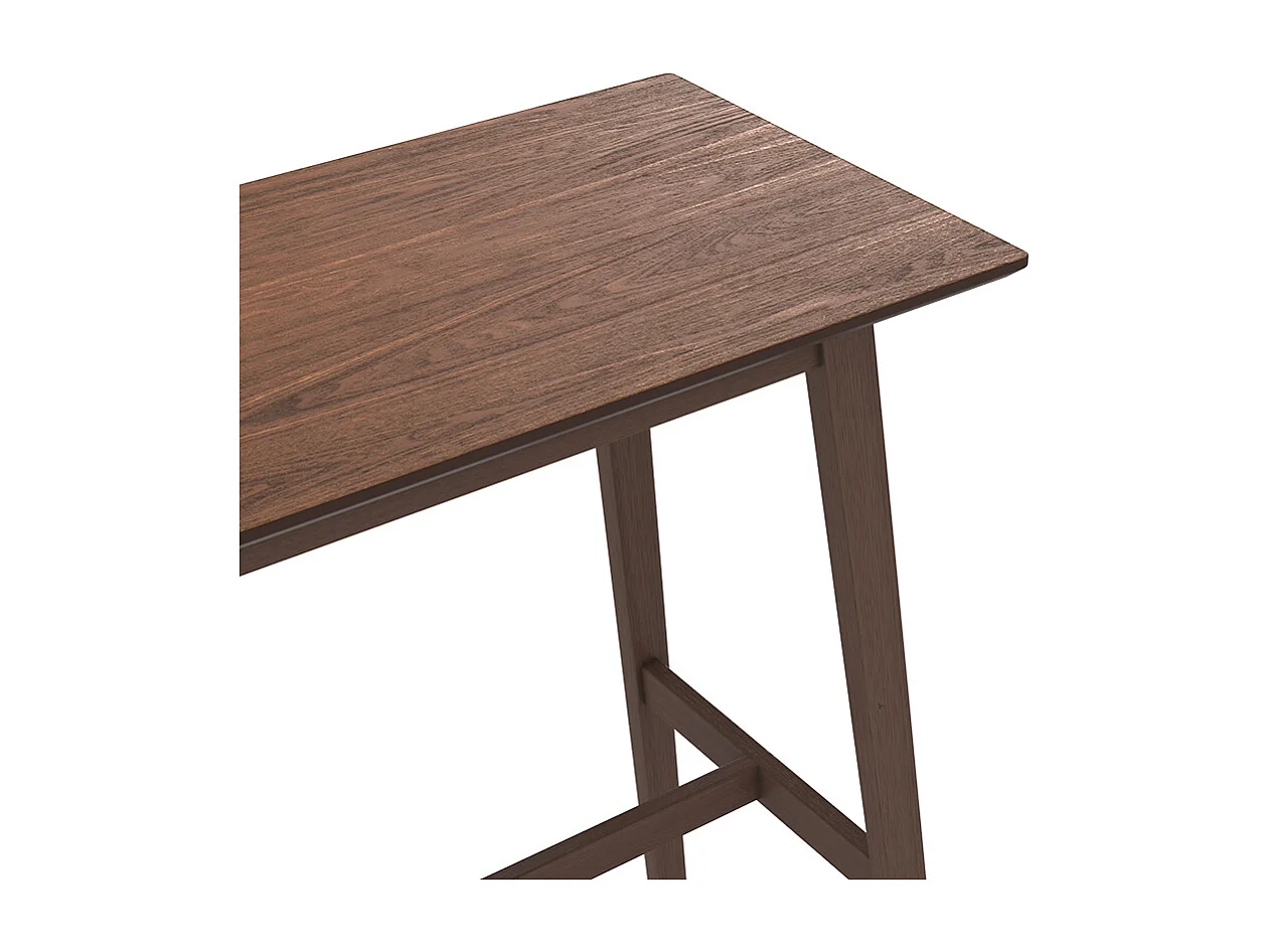 Table de bar rectangulaire 4 personnes en bois foncé 120 cm - Buvette