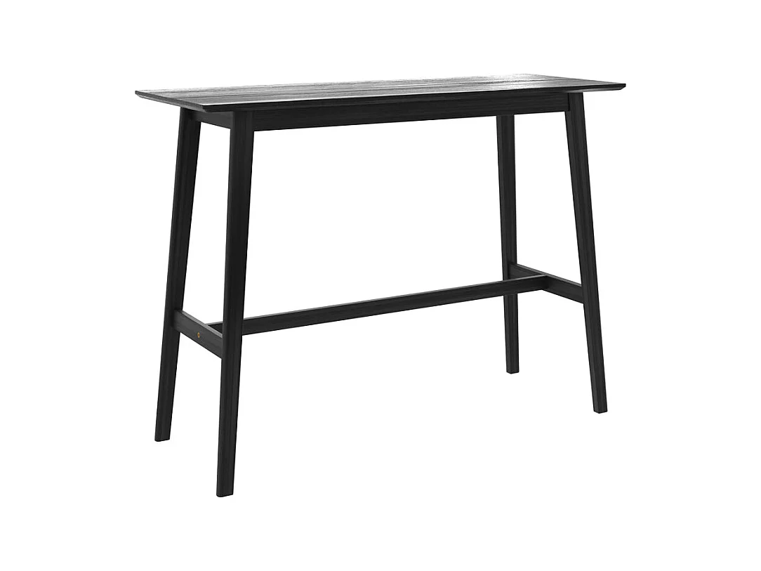 Table de bar rectangulaire 4 personnes en bois noir 120 cm - Buvette