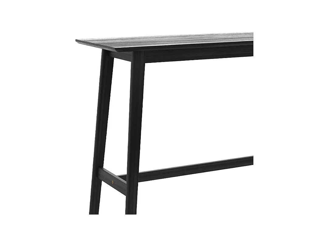 Table de bar rectangulaire 4 personnes en bois noir 120 cm - Buvette