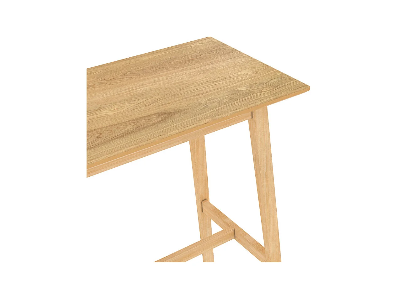 Table de bar rectangulaire 4 personnes en bois clair naturel 120 cm - Buvette
