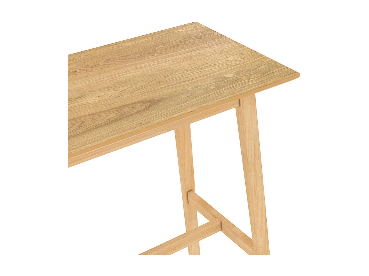 Table de bar rectangulaire 4 personnes en bois clair naturel 120 cm - Buvette