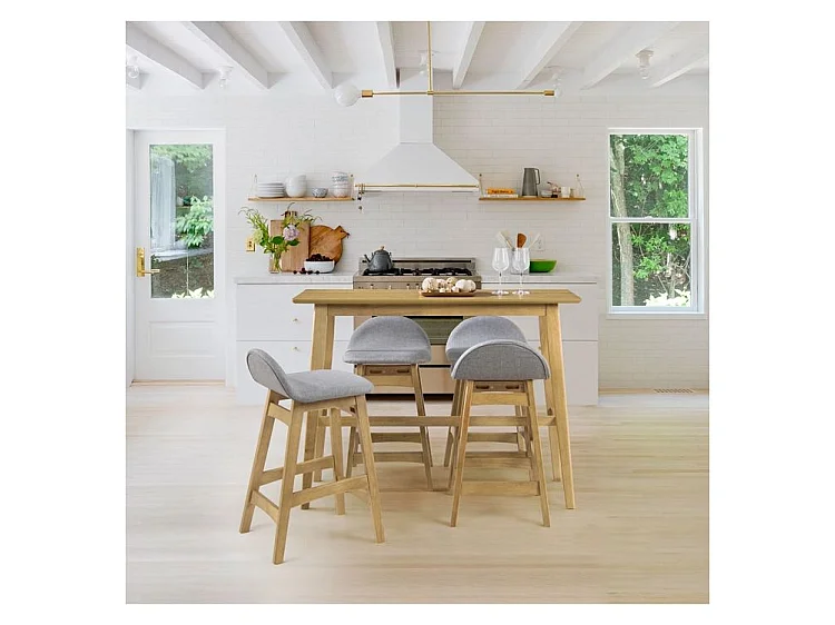 Table de bar rectangulaire 4 personnes en bois clair naturel 120 cm - Buvette