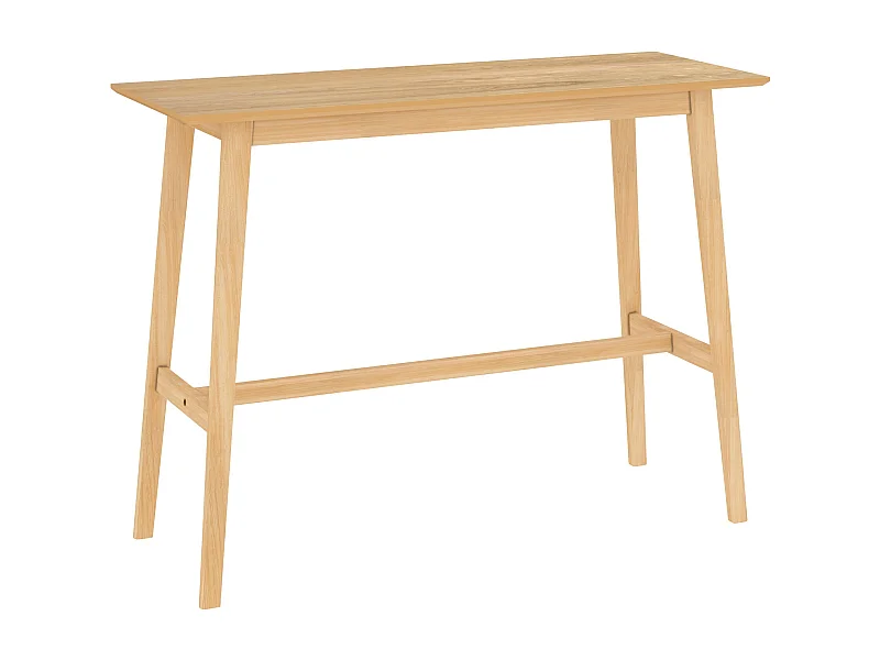 Table de bar rectangulaire 4 personnes en bois clair naturel 120 cm - Buvette