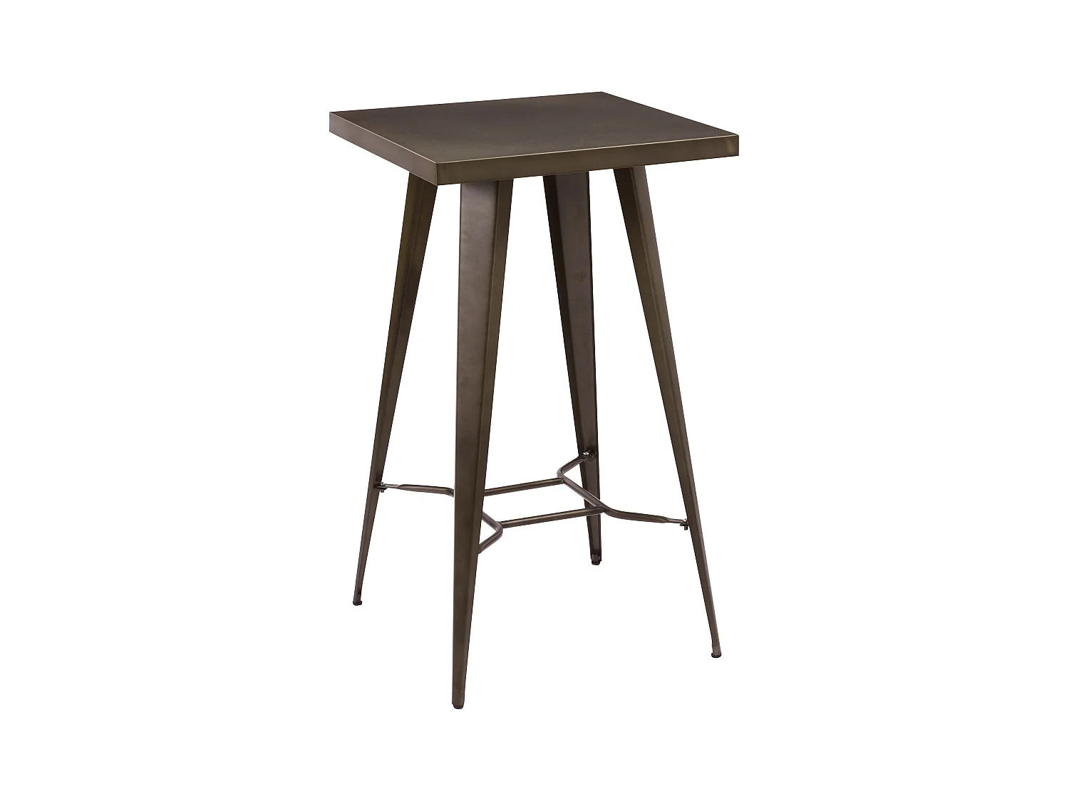 Table de bar carrée 2 personnes en métal gris métallisé 60 cm - Indus