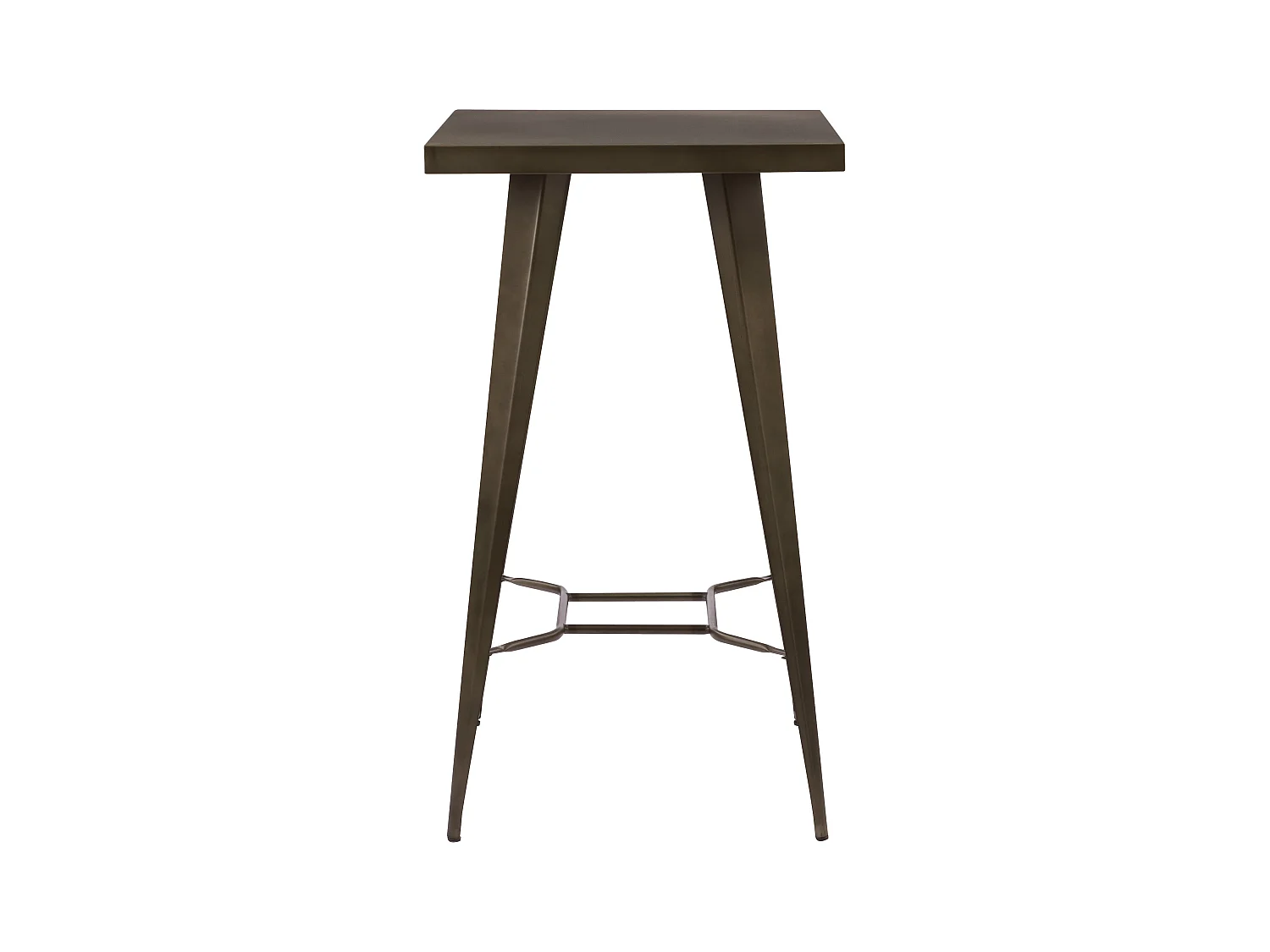 Table de bar carrée 2 personnes en métal gris métallisé 60 cm - Indus