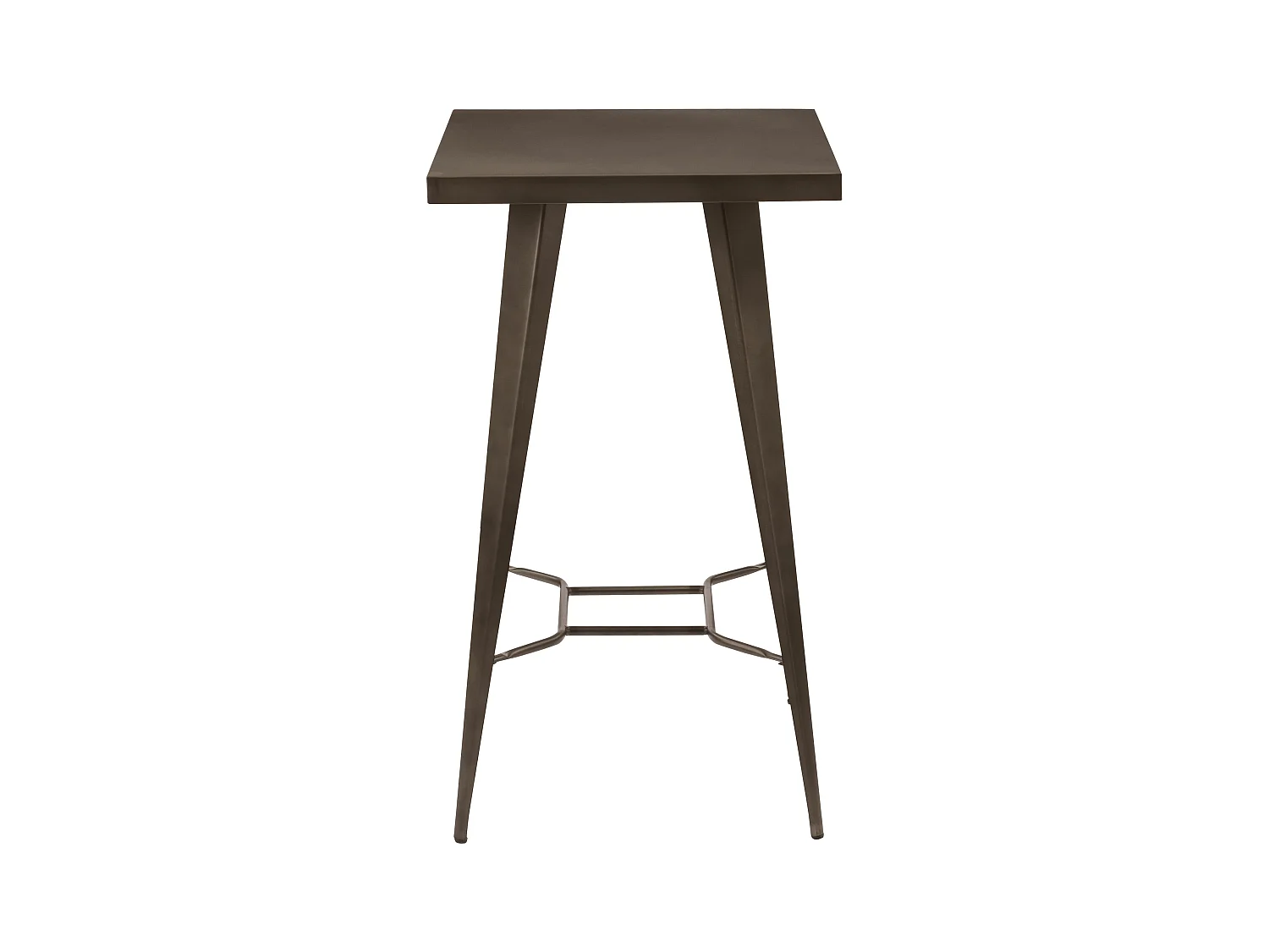 Table de bar carrée 2 personnes en métal gris métallisé 60 cm - Indus