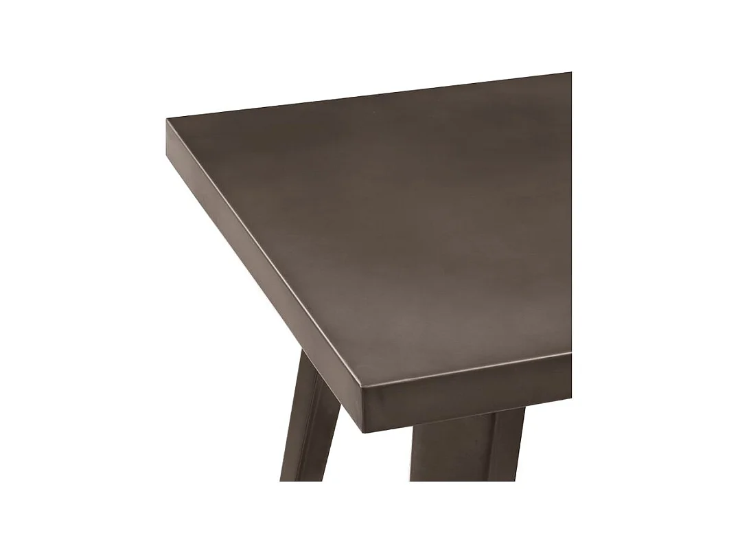 Table de bar carrée 2 personnes en métal gris métallisé 60 cm - Indus