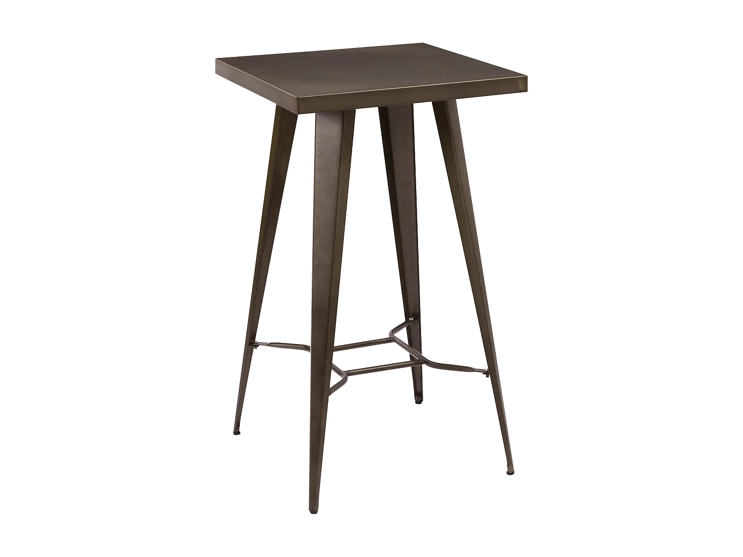 Mesa de bar cuadrada de metal gris, 2 personas - Indus