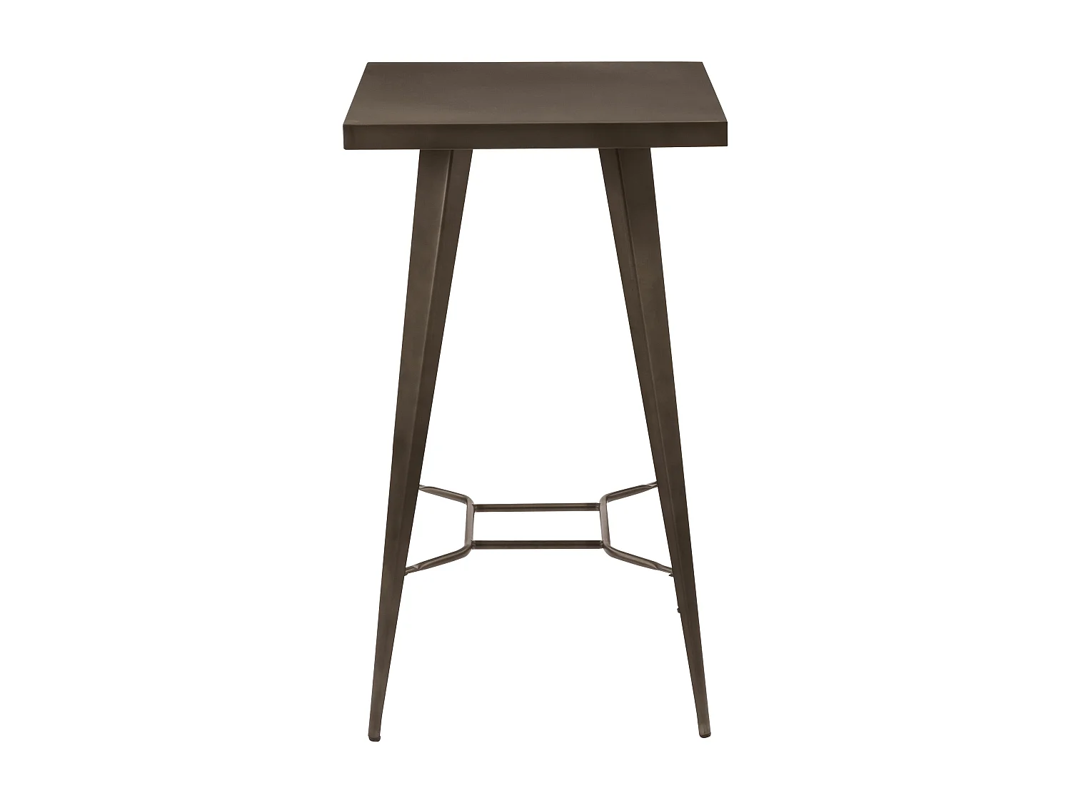 Table de bar carrée 2 personnes en métal gris métallisé 60 cm - Indus